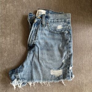 BDG Light Blue Distressed Denim Shorts
